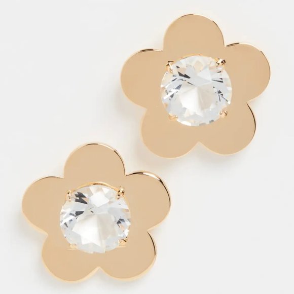 (NWT) LELE SADOUGHI - Petal Framed Gold Button Earrings - Picture 1 of 7